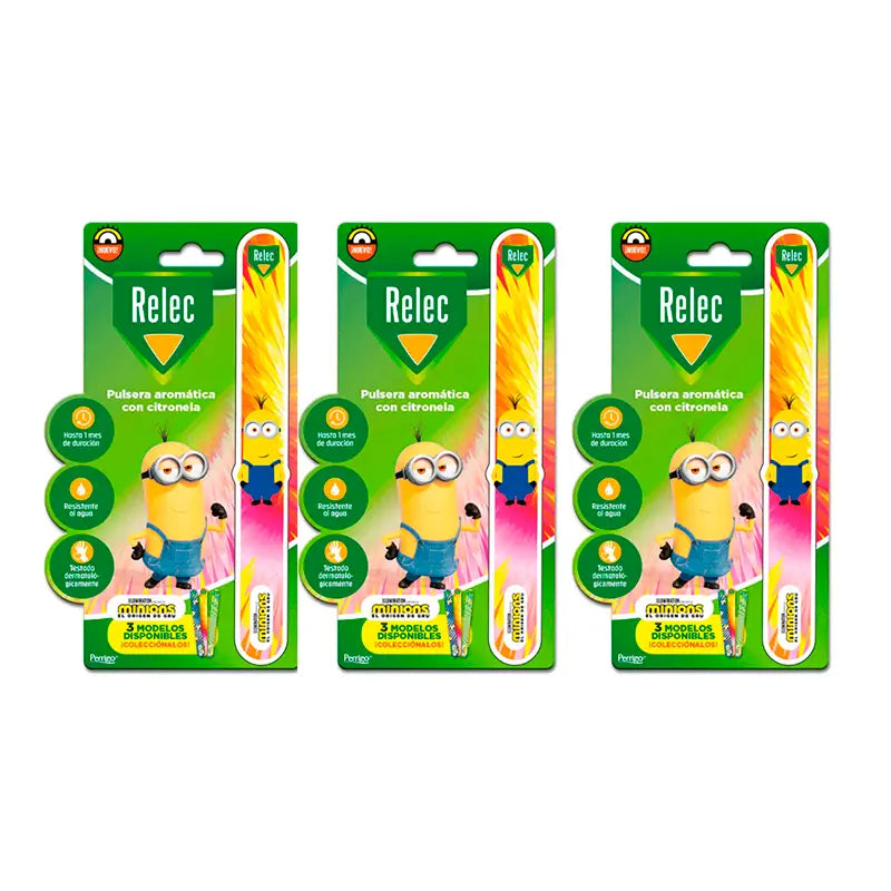 Relec Triplo Pulseira Minions 21 Rosa