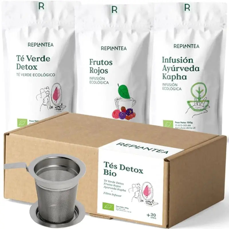 Replantea Pack Tés Detox Con Filtro, 3 unidades