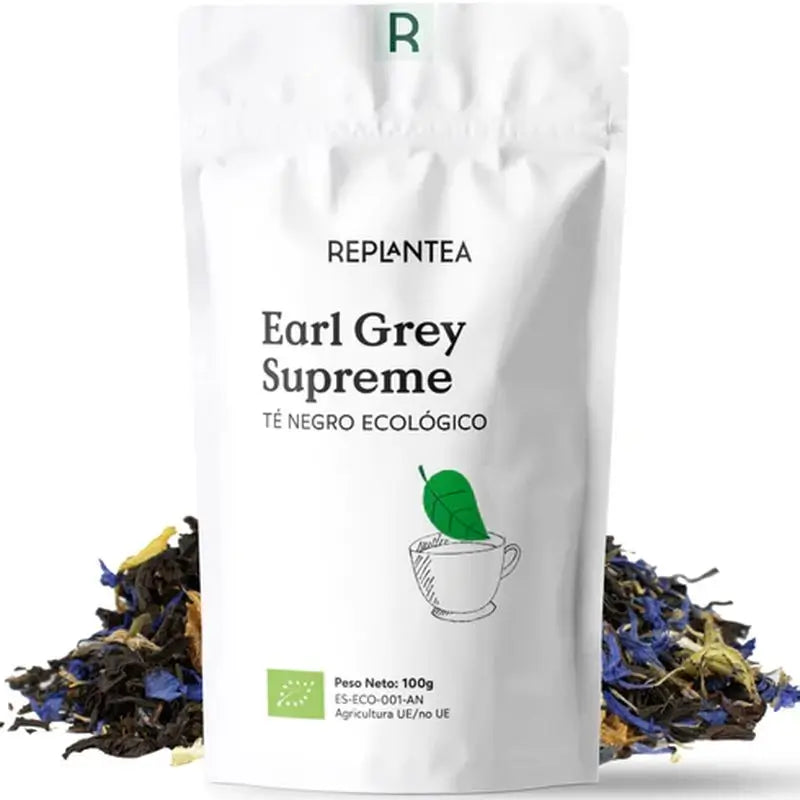 Replantea Té Negro Earl Grey Supreme Ecológico, 100 gr