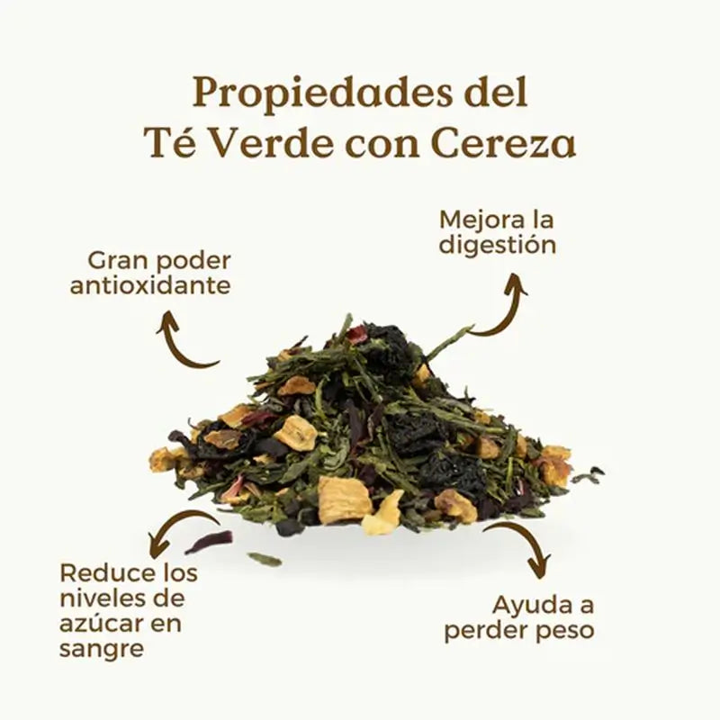 Replantea Té Verde Cereza E Hibisco Ecológico, 100 gr