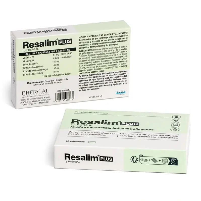 Resalim™ Plus Suplemento alimentar Bebida alimentar Metabolisante Bebida alimentar - 10 comprimidos