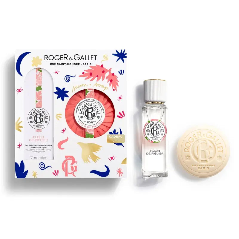 Roger & Gallet Fleur De Figuier Wellness Água Perfumada + Caixa de Sabonetes Perfumados, 2 unidades