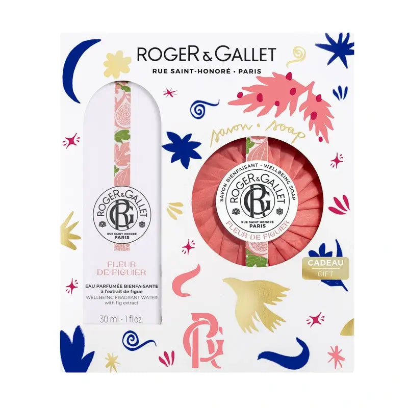 Roger & Gallet Fleur De Figuier Wellness Água Perfumada + Caixa de Sabonetes Perfumados, 2 unidades