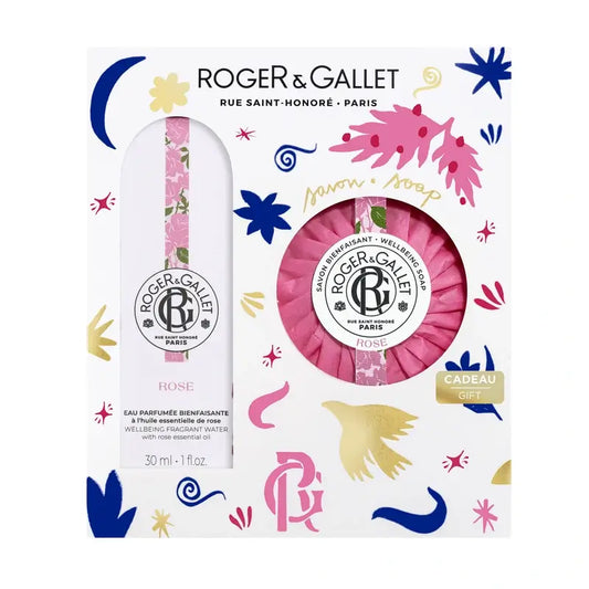 Roger & Gallet Água Perfumada Rose Wellness + Caixa de Sabonetes Perfumados, 2 unidades