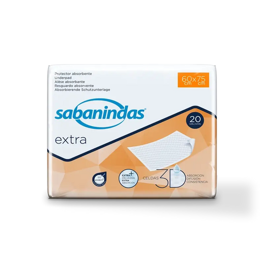 Sabanindas Extra Large Absorbent Pad 60 X 75 Cm. , 20 unidades.