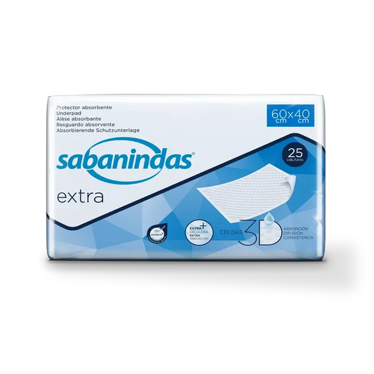 Sabanindas Extra Small Absorbent Pad 60 X 40 Cm. , 25 unid.