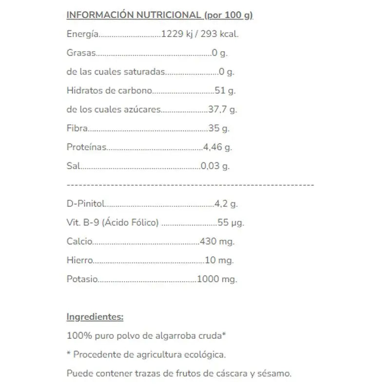 Salud Viva Alfarroba crua em pó Eco , 250 g