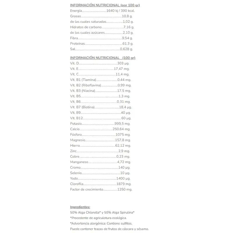 Salud Viva Chlorella & Spirulina Mistura em Pó 125Gr. Bio