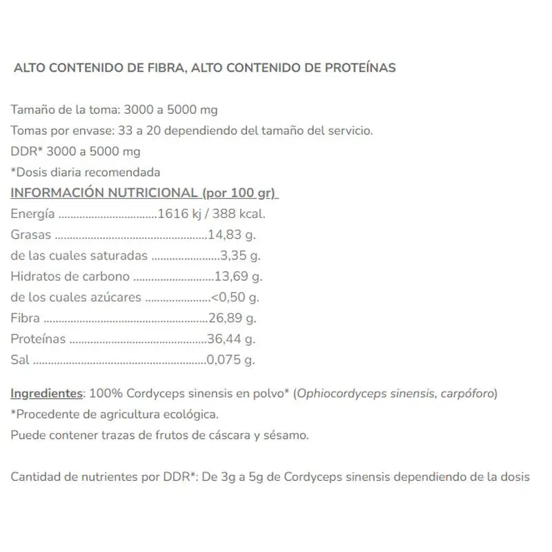 Salud Viva Cordyceps Sinensis 100Gr. Eco Sg