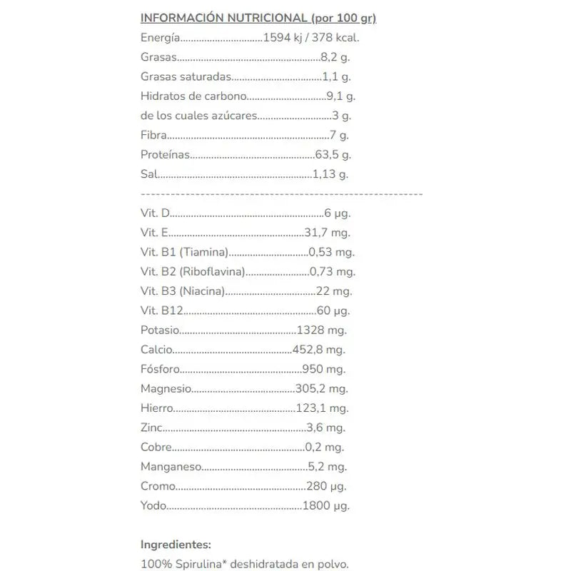 Salud Viva Spirulina em Pó 125Gr. Bio