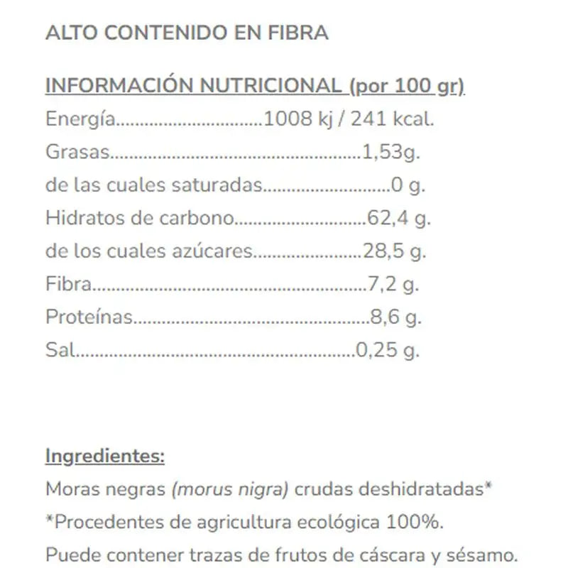 Salud Viva Amoras 140Gr. Eco Sg S/A Vegan