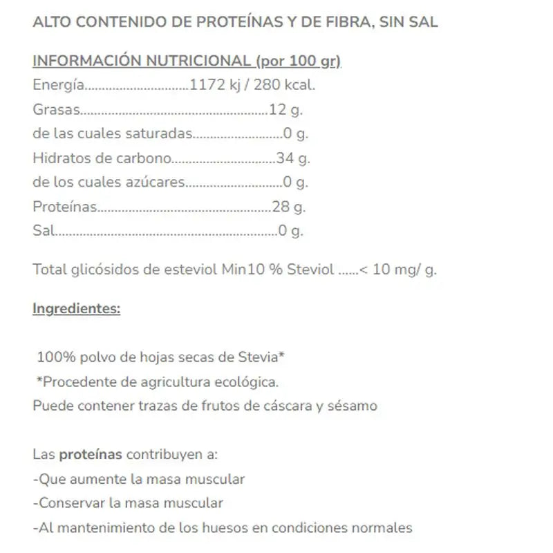 Salud Viva Stevia Folha Seca em Pó 100Gr. Bio Sg S/A Vegan