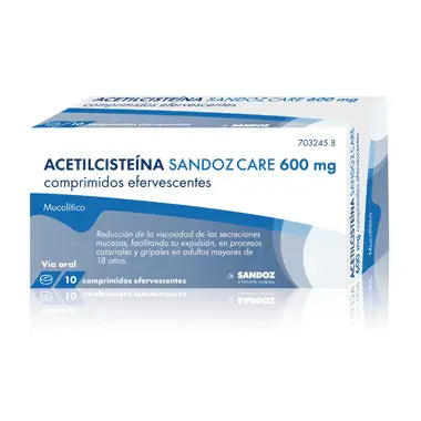 Acetilcisteína Sandoz Care Mucolitico 600 mg 10 comprimidos Efervescentes