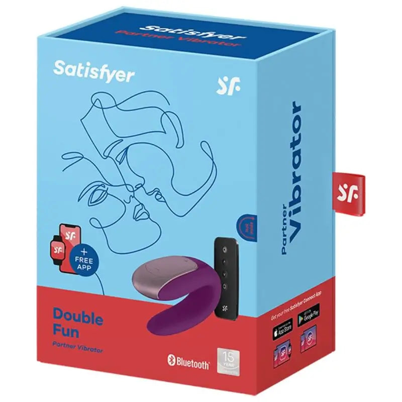 Satisfyer Connect Double Fun Partner Vibrator - Lila