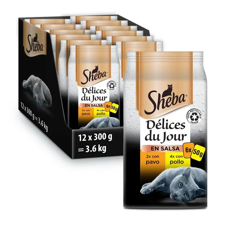 Sheba Delices Du Jour Aves de capoeira 12X6X50Gr