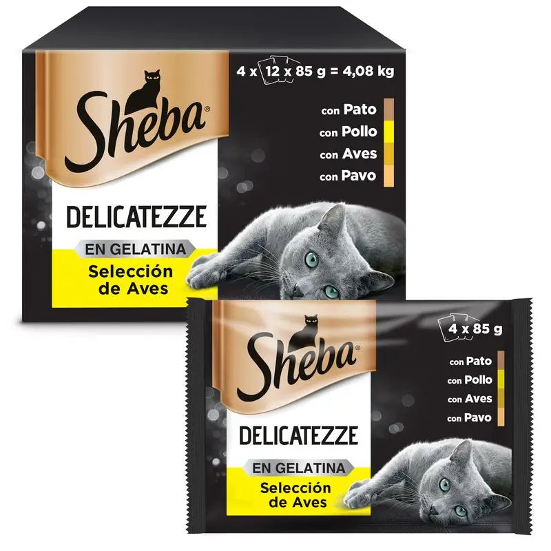 Sheba Multipack Delicatezze Geleia de aves de capoeira 4X12X85Gr