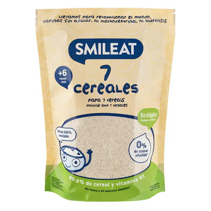 Smileat Papillas de 7 Cereales Ecológica 200 Gr.