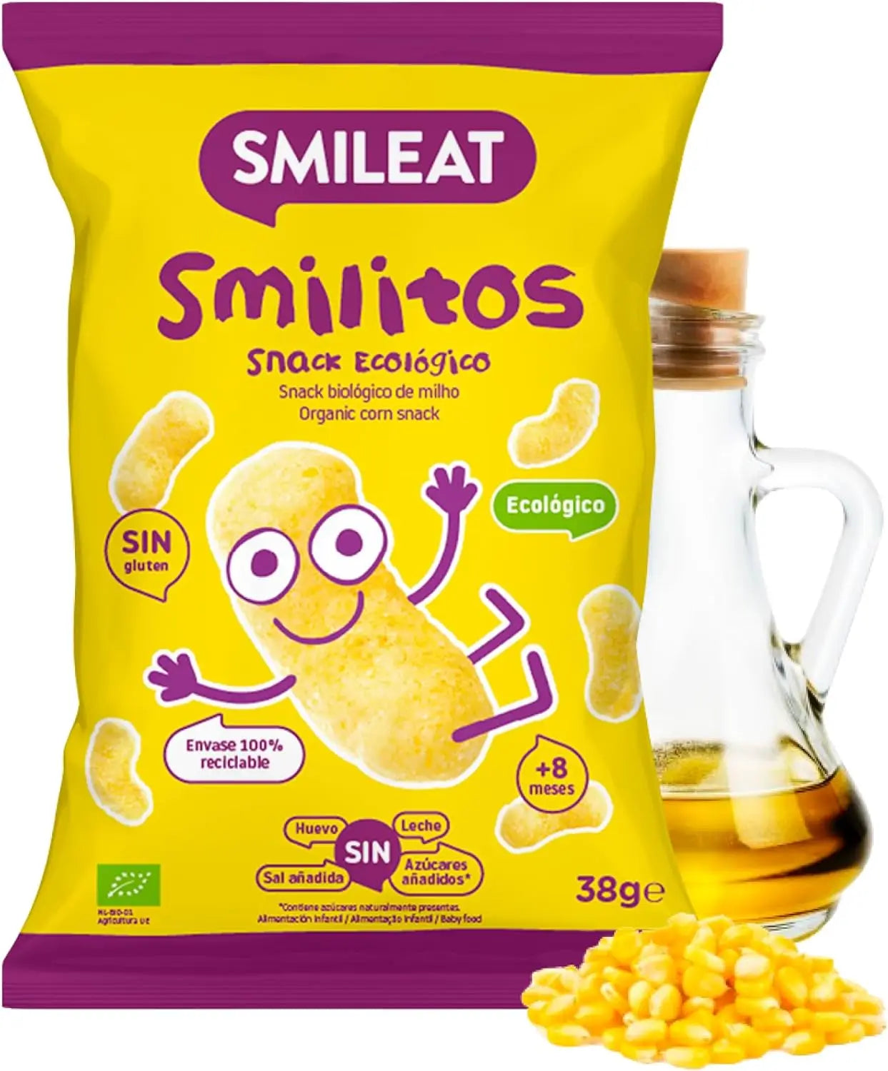 Smileat Smilitos Gusanitos de Maíz Ecológico 38 Gr