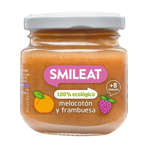 Smileat Tarrito Frambuesa y Melocotón Ecológico 130 Gr