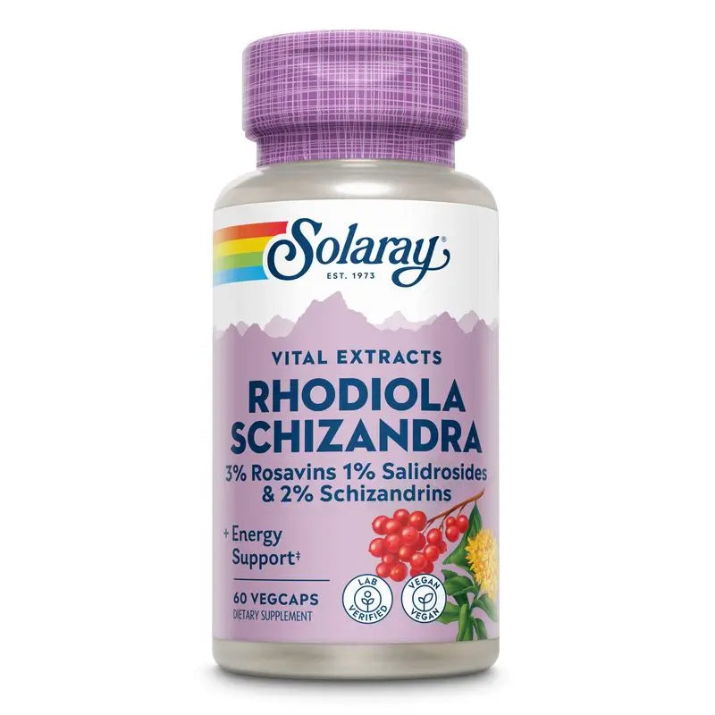 Solaray Schizandra & Rhodiola , 60 cápsulas de 500 mg