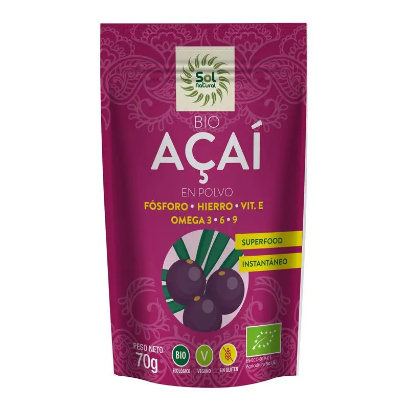 Solnatural Acai En Polvo Bio , 70 gr   