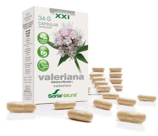 Soria Natural 34-S Valeriana 600 Mg Liberacion Prolongad, 30 Cápsulas      