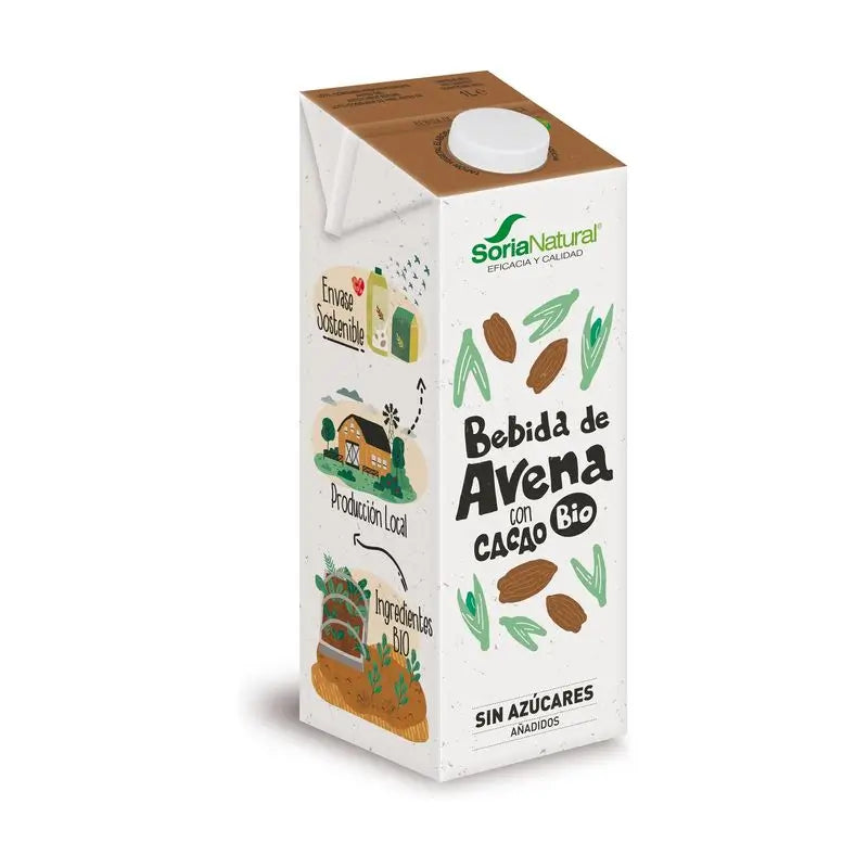 Soria Bebida Vegetal Aveia Natural com Cacau 1Lt 6Pcs Bio S/A