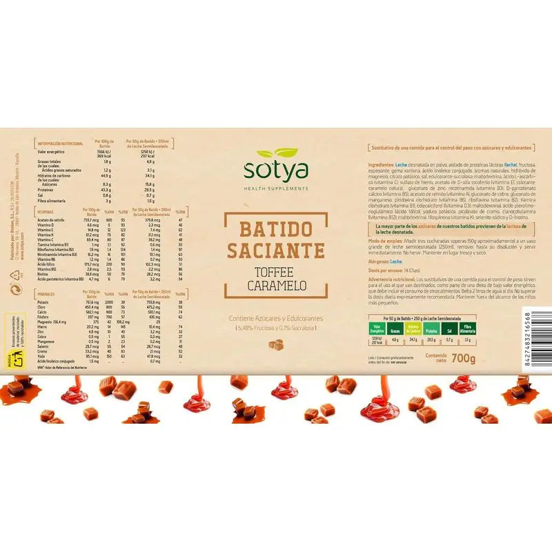 Sotya Satiating Smoothies Toffee Caramel Flavour Powder, 550 Gr