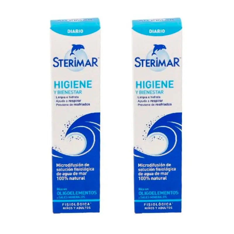 Sterimar Duplo Água do Mar Microdifusão Fisiológica Higiene Nasal 2 x 50 ml