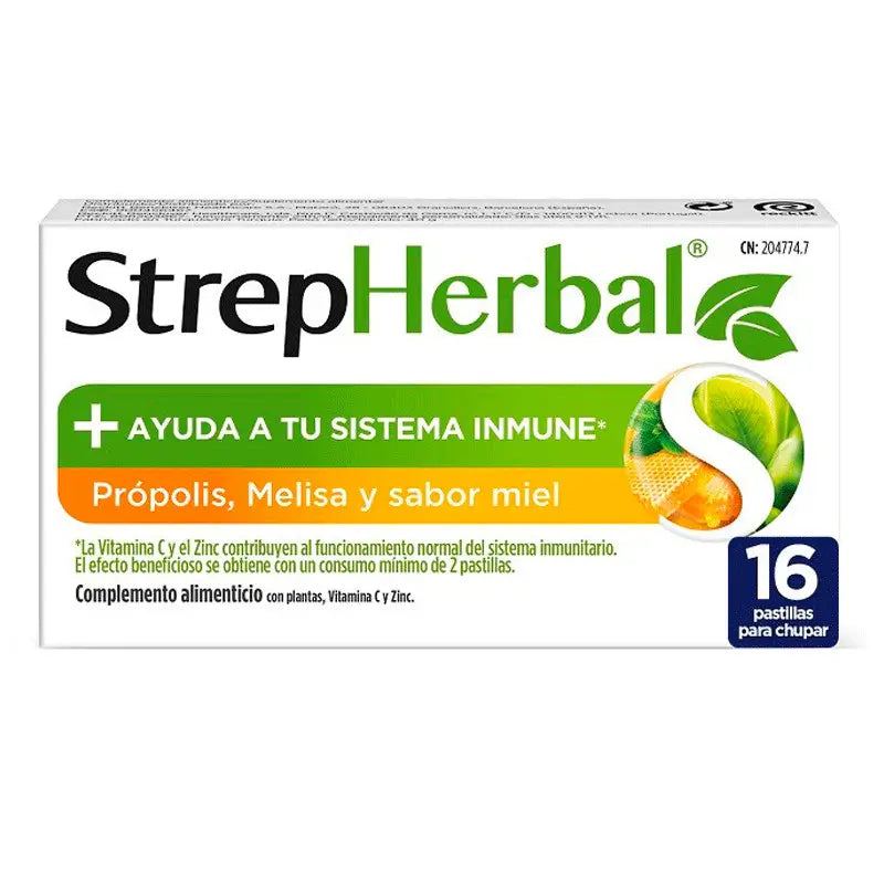 Strepherbal Honey & Propolis 16 Pastillas Para Chupar