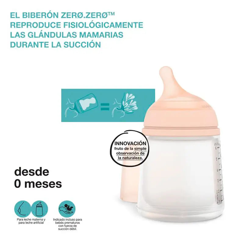 Suavinex Biberón Anticólico Tetina Lactancia Mixta Silicona, 180 ml