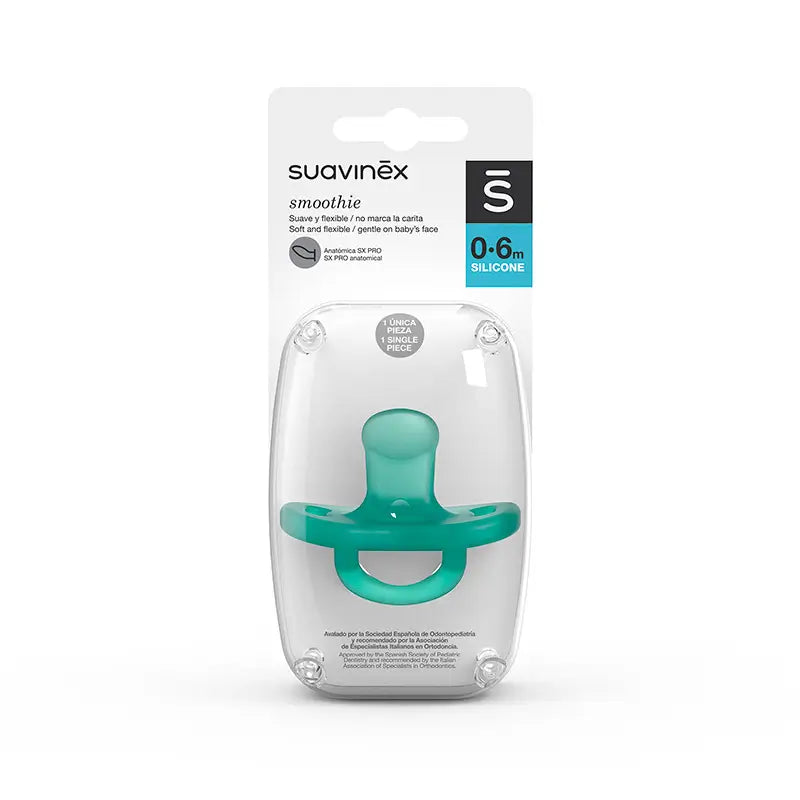 Suavinex Chupete Verde Para Dormir Silicona Para Bebés 0-6 Meses