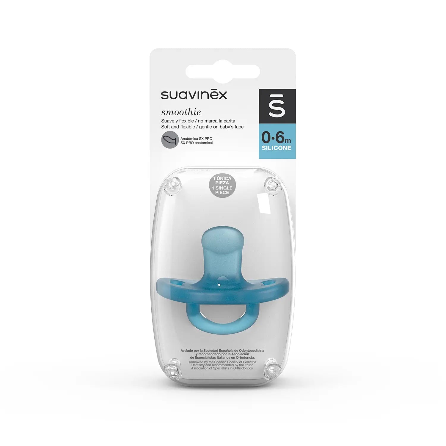 Suavinex Chupete Para Bebés 0-6 Meses Tetina Anatómica, Color Azul