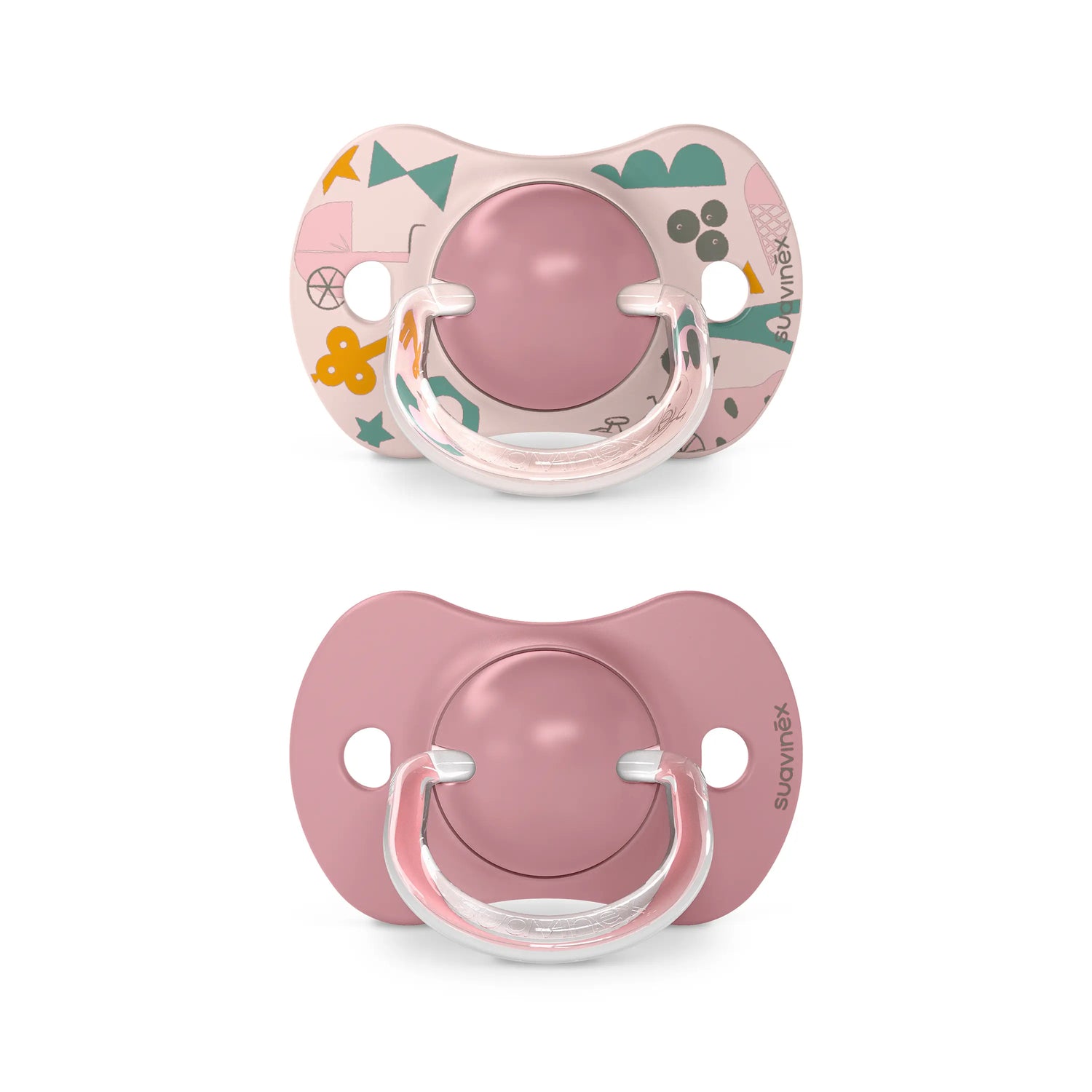 Suavinex Pack Chupetas Rosa com tetina de silicone fisiológica Sx Pro, +18 meses, 2 unidades