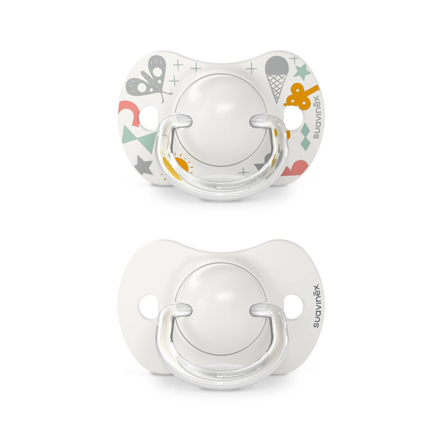 Suavinex Pack Of 2 Pacifiers Grey With Physiological Silicone Teat Sx Pro, 0-6 Months, 2 unidades