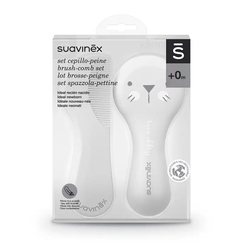 Suavinex Set Cepillo y Peine, Color Blanco