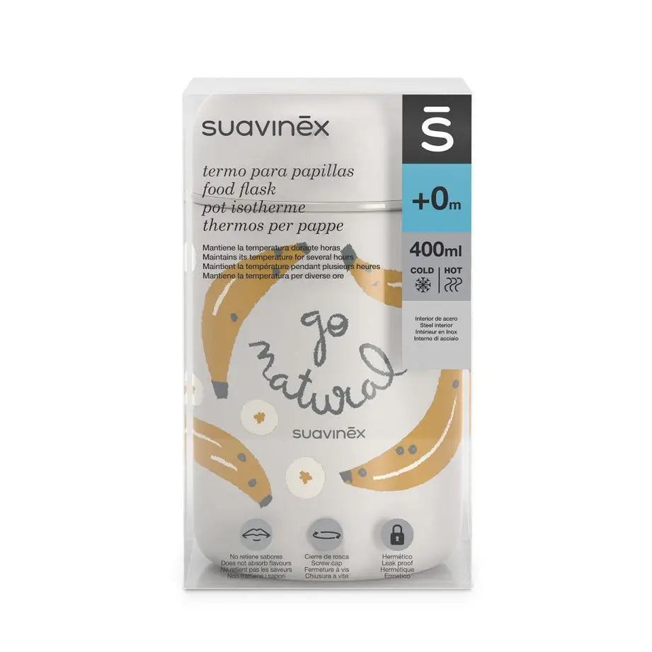 Suavinex Termo Papillero Para Bebé. Termo De Acero Inoxidable. Para Comidas Calientes Y Frías. 400 Ml. Gris