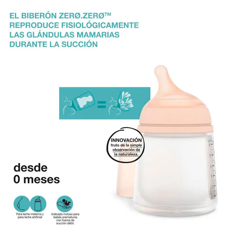 Suavinex Biberón Anticólico Tetina S Silicona, 180 ml