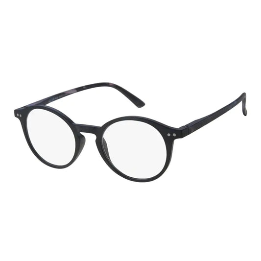 Surgicalmed Euro Optics Gala Presbyopia Reading Glasses (preto mate, armações azuis/roxas e decoração prateada) (+1,50)