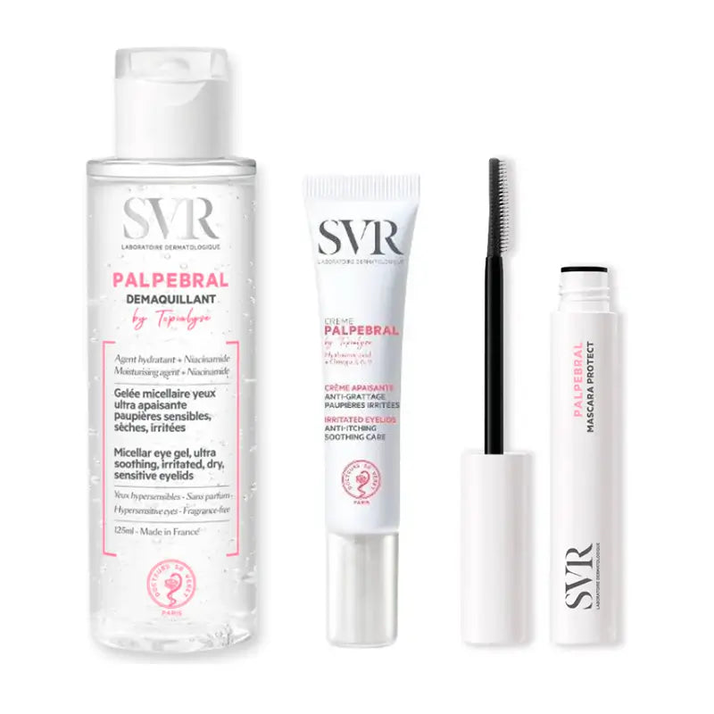 Svr Pack Routine Sensitive Eyes Topialyse Creme Palpebral 15 Ml + Palpebral By Topialyse Demaquillant Yeux 125 Ml + Palpebral By Topialyse Mascara Protect 9 Ml