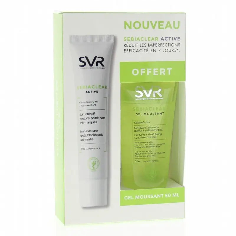 SVR  Sebiaclear Set Active Gel 40Ml + Gm 55Ml De Regalo 95 Ml