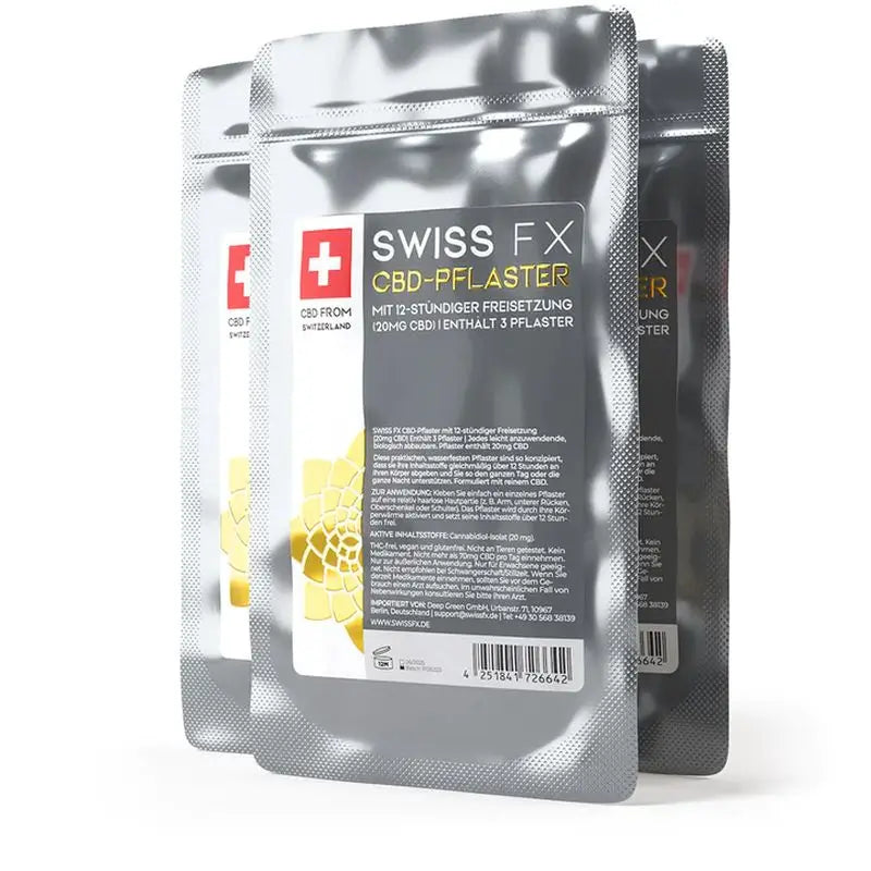 Swiss Fx 3 Patches com 20 Mg de Cbd Swiss Fx, 20mg / 3 Unidades