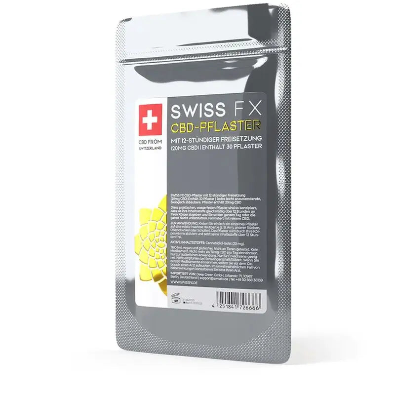 Swiss Fx 30 Patches com 20 Mg de Cbd Swiss Fx, 20mg/ 30 unidades