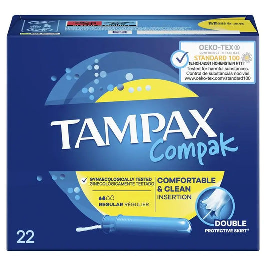 Tampões Tampax Compak Regular , 22 unidades