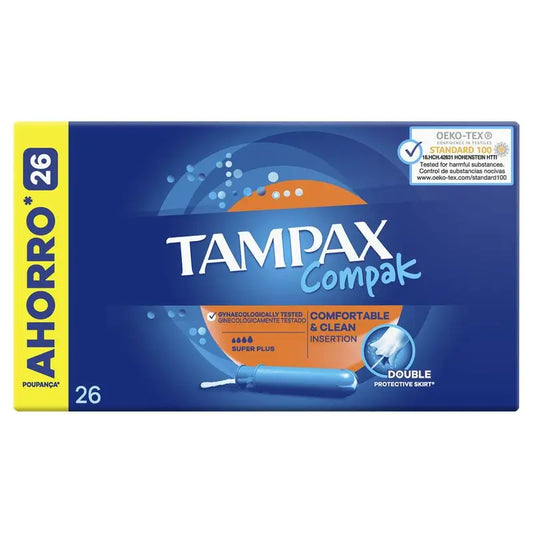 Tampax Compak Super Plus Tampões com aplicador , 26 unidades