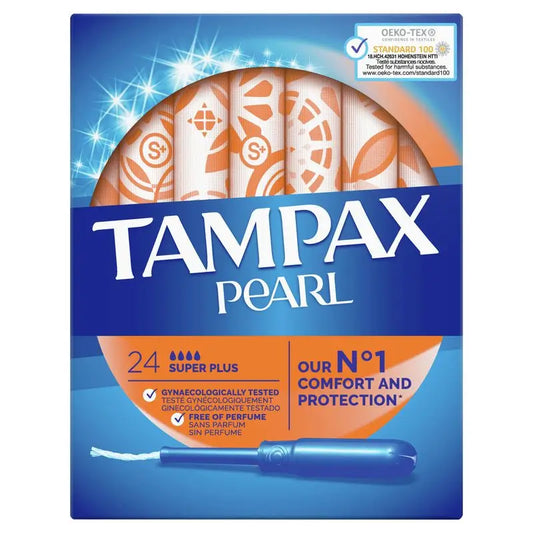 Tampax Pearl Super Plus Tampões com aplicador , 24 unidades