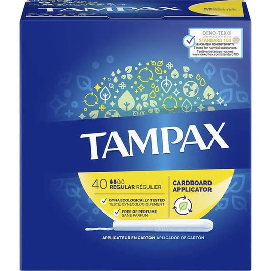 Tampões Tampax Regular com Aplicador , 40 unidades