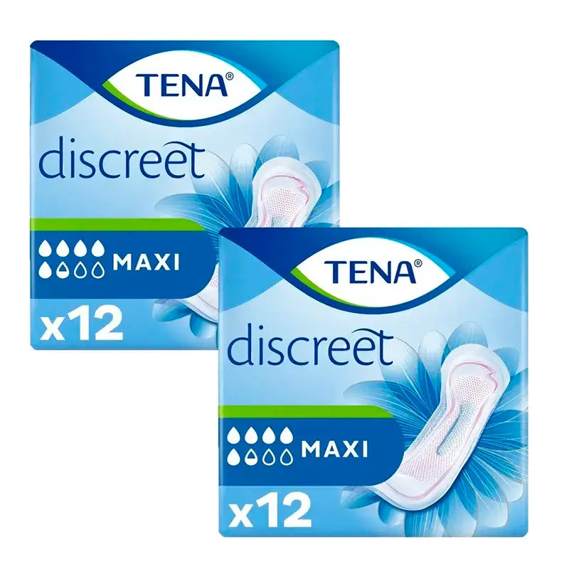 Tena Lady Pack Maxi Pads, 2 X 12 unidades