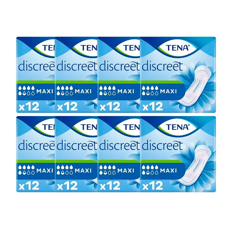 Tena Lady Pack Maxi Pads, 8 X 12 unidades