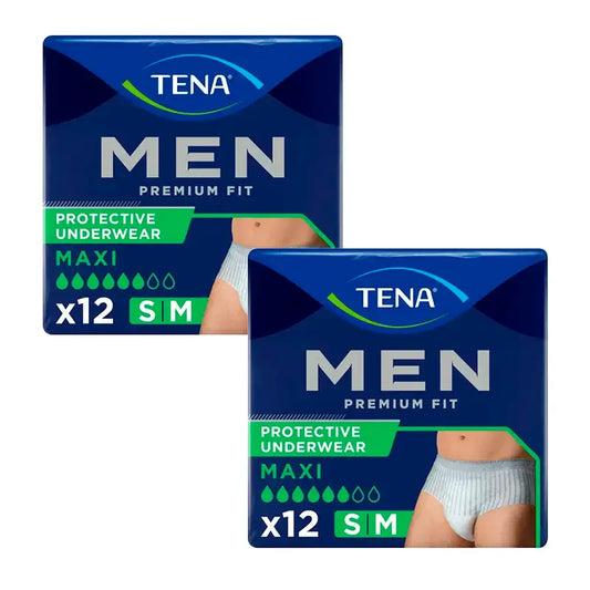 Tena Pack Calças de Homem Premium Fit Medium, 2 X 12 unidades.